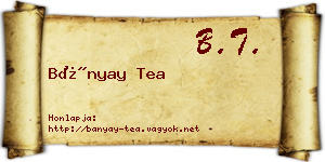 Bányay Tea névjegykártya